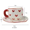 Julpresent Ins Coffee Tea Cup Creative Heart Mug Romantic Gifts Ceramic Milk Cups Gift To Girlfriend Wife 240102