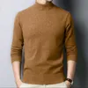 Autumnwinter Mock Neck Sweater Men Solid Color Pullovers Man Half Turtleneck Knitwear Fashion Brand Casual Herrkläder 240103