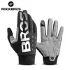 Rockbros luvas de ciclismo tela sensível ao toque à prova dwaterproof água mtb bicicleta luvas térmicas quentes da motocicleta inverno outono equipamentos esportivos 240102