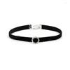 Choker gotisk punk geometrisk kristall sammet halsband för kvinnor strass krage charm halsband femme nacke smycken fest gåva