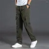 Pantaloni da uomo M-3XL Utensili Spessi In Pile Impermeabili Cargo Uomo Donna Inverno Outdoor Multi-tasche Pantaloni Larghi Dritti Complessivi