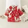 Roupas étnicas Meninas Cheongsam Ano Chinês Qipao Celebração Vermelho Bebê Vestido Estilo Tang Inverno Algodão Macio Engrossado para Calor