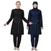 Portez des femmes de natation combinaison 3xl8xl patchwork musulman ma couverture complète tankinis 3pcs hijab manches longues maillot de bain islamique burkinis islamique