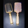 Diamond encrusted Comb Brush Stick-Drilled Airbag Massage Comb Women Curly Detangle Hair Brush for SHairdressing Styling Tools 240102
