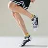 Meias masculinas cor brilhante tornozelo profissional algodão umidade wicking atlético desodorante toalha inferior masculino basquete