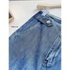 MM24 Autumn Winter New Women's Jeans Fashionable Rhinestone Design High Waist Straight Slender Jeans Wide Legged Pants