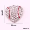 Pendant Necklaces 10pcs/lot Zinc Alloy Rhinestone Heart-shaped Baseball For Jewelry Necklace DIY