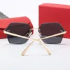 Red Designer Sunglasses for Men Women Panther Glasses Hexagon Rimless Sun Carti Retro Eyeglasses Vintage Black Gold Metal Frame Ey