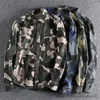 Freizeithemden für Herren Amekaji Male Cargo Washed Shirt Jacke Canvas Baumwolle Militäruniform Leichte Freizeitarbeit Safari Style Herrenhemden Top