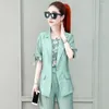 Women's Two Piece Pants 2024 Spring And Autumn Korean Fashion Casual Suit Small Coat Foreign Style Elegant Three Set