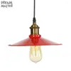 Lampes suspendues Big Shade Couvercle Lumière Rustique Rouge et Blanc Edison Lampe Industrielle Vintage Métal Laiton Fer Lumières Lampara Luminaire