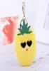 Keychains Fashion Cute Plush Fruit Key Chains Creative Glasses Ananasbil Keychain Kvinnsäckar Pendant Accessories Girl Gift4634769