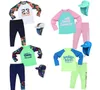 Set kinderen 3 pc's zwempak kinderen babymeisjes badmode jongens lange mouwen surfen dragen badpak baby zandige uitslag bewaker+hoed 210y