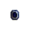 Bagues de cluster Vintage en pierre précieuse bleue large bague de fiançailles carrée style court classique bijoux de banquet pour femmes cadeau