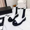 Mulheres designers de luxo botas de tornozelo meia botas canal preto bezerro qualidade sapatos planos botas com zíper ajustável ccs fghfgh
