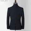 Costumes pour hommes Blazers Blazers noirs hommes coupe ajustée couleur unie décontracté élégant costume vestes vêtements d'extérieur manteaux de luxe élégant printemps et automne tenues coréennes Q230103