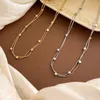 Choker Edelstahl 2 in 1 kleine Würfelketten Halskette für Frauen Gold Silber Farbe Mädchen Party Schmuck Geschenke