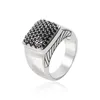 Rings Twisted Two-color Cross Ring Women Fashion Platinum Plated Black Thai Silver Jewelry