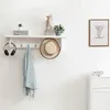 Hangers Modern Multifunctional Hanger Light Luxury Wall Clothes Hook Solid Wood Bedroom Living Room Entrance Partition Key Storage Rack