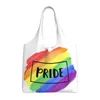 Torby na zakupy wielokrotnego użytku LGBT Pride torebka gejowskie kobiety płócienne na ramię przenośny sklep spożywczy