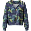 Kvinnor Grid Cardigan V-Neck Casual Sweater Lady Button Up Sticked Cropped Coat 2024 Spring Autumn Oregelbundet ytterkläder Chic Tops 240111