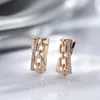 Kinel brincos inovadores 585 rosa cor de ouro mulher gota luxo geometria recorte natural zircão moda vintage jóias