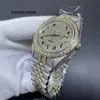 Orologio automatico da uomo in oro con cassa piena di diamanti 41mm Quadrante con diamanti, orologio con pietre diamantate lucide