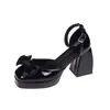 Sandals 2024 Style Shoes Oversized Spring Thick Heels High Waterproof Platform Hollow Mary Jane Single 3464 492