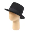 Berets vintage zachodnia fedora kapelusz mężczyzna kobiety swobodne krótkie szerokie czapkę magika solidnego koloru płaski top do scenicznego pokazu cosplay rekwizyty