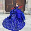 Blaue Schatz-Quinceanera-Kleider, schulterfrei, mit Spitze, Perlen, süßes 16-Abschlussballkleid, Vestidos De XV 15 Anos Quinceaneras