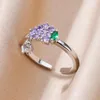 Cluster Rings Cubic Zirconia Grape For Women Stainless Steel Gold Plated Ring 2024 Trend In Luxury Couple Wedding Jewelry Anillos