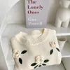 春と秋0〜3歳の女の子の赤ちゃんファッション多目的手作りの花刺繍プルオーバーニットセーター