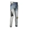 lila jeans designer byxor mens jeans män jeans designer byxa för mens svart 2024 ny stil broderi självodling och små fötter mode kvinnor 28-40