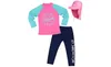 Set kinderen 3 pc's zwempak kinderen babymeisjes badmode jongens lange mouwen surfen dragen badpak baby zandige uitslag bewaker+hoed 210y