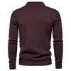 Herensweaters die dik en warm worden verkocht in de herfst, winter, slim-fit trui met middelhoge hals, meerkleurig gebreid