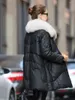 Women's Leather 2024 90% White Duck Down Jackets Fur Collar Real Sheepskin Jacket Winter Coat Fem