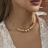 Choker Creative Golden Texture Ball Necklace For Women Niche Design Versatile Women's Birthday Party Gift Jewelry Wholesale Direct Sale