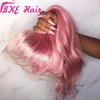 Wigs Synthetic Lace Front Wigs Preplucked Loose Wave Wig with baby hair Glueless Pink Lace Front Wigs For Black Women cosplay party