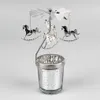 Snowflake Deer Fairy Rotating Tea Light Candle Holder Living Room Romantic Festival Atmospheres Candlestick Decoration Gift 240103