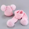 Berretti per bambini Cappello Sciarpa 2 pezzi Set Simpatico pompon Berretto per bambini Berretto Autunno Inverno Caldo lavorato a maglia per bambini Cappelli per ragazzeCappelli per bambini Cofano 02 anni