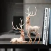 YURYFVNA High End Deer Statue Reindeer Figurer Harts Elk Sculpture for Living Room Luxury Home Decoration Nordic Tabletop 240103