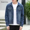 Single Breasted Mens Demin Jackets Spring Lapel Collar retro Jacket Autumn Outerwear Fashion Men Clothing Plus Size S-5XL 240102