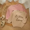 Autumn Baby Boys Girls Clothes Toddler Kintted Sweater Long Sleeve Crew Neck Letters Winter Warm Crochet Infant Pullover 240103