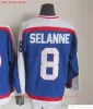 1972-1999 Film Retro CCM Hockey Jersey Ricamo 8 Teemu Selanne 9 Bobby Hull 10 Dale Hawerchuk 13 Teemu Selanne 16 Laurie Boschman 27 Tep