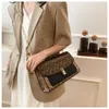 2024 nova bolsa feminina moda ombro contraste pequeno impresso quadrado corrente cinta casual crossbody saco