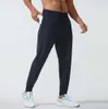 Lulu Pant Men's Jogger Long Pants Sport Quick Dry Drawstring Gym Pockets Sweatpants Man Trousers Mens Casual Elastic Midje Fitness 0221