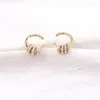 Stud Earrings 2024 Fashion Women C-Shaped Zircon Inlaid Classic Circle Round Hook-ups Sexy Party Jewerly