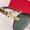 Óculos de sol dos homens designer mulher na moda moda esporte condução metal liga ouro branco quadro óculos búfalo chifre óculos l