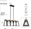 Pendant Lamps Iron Lamp Retractable Retro Industrial Wooden Triangular 4-head Frame E27 Holder