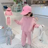 Ensembles de vêtements hiver chaud bébé et filles à capuche demi-zip polaire doublé sweat-shirt veste de survêtement ensemble enfants survêtement enfant 2pcs tenue